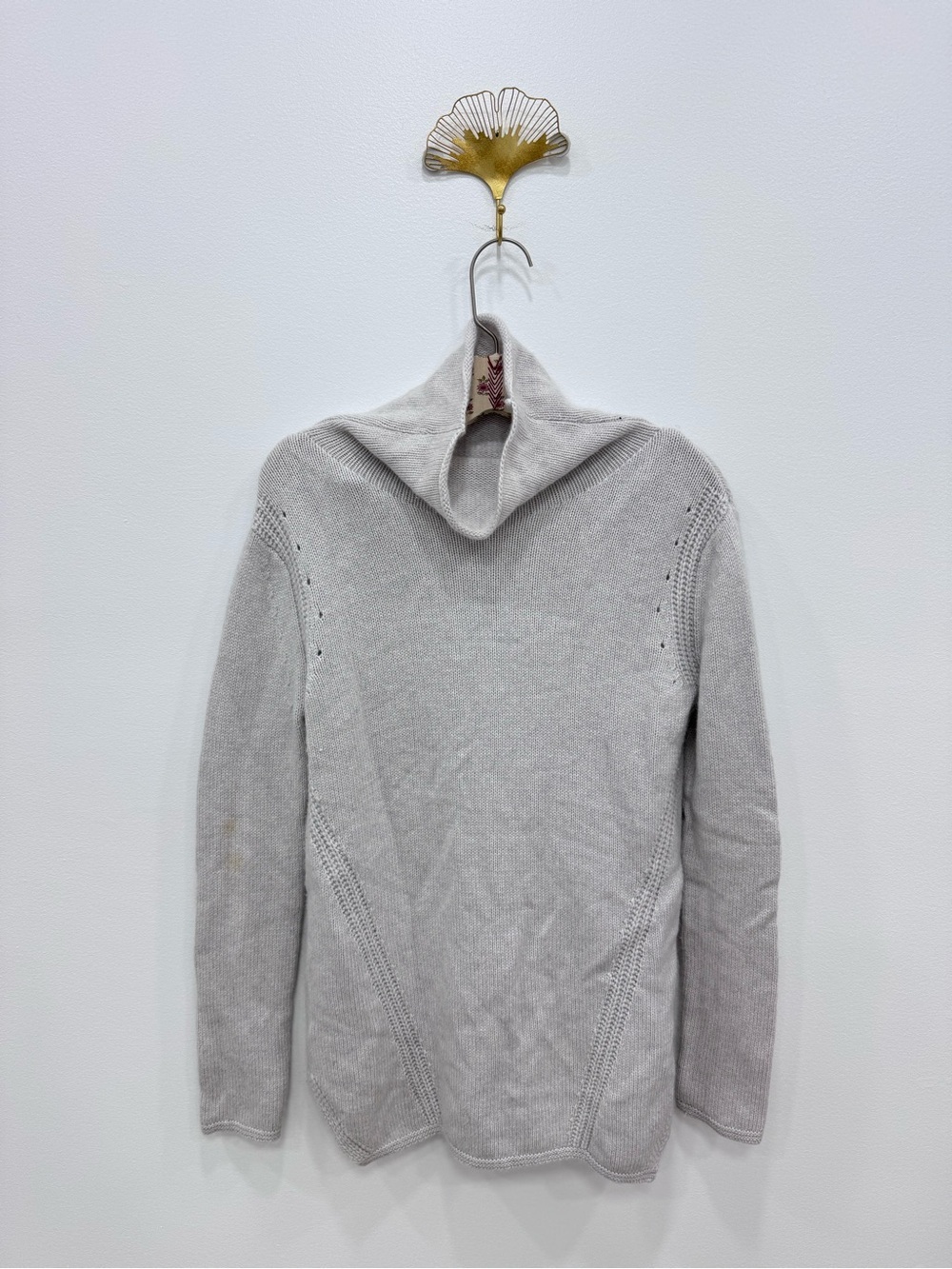 White + Warren Cashmere Angora Lambswool Mock Neck Sweater Sz Sm